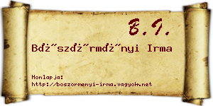 Böszörményi Irma névjegykártya